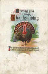 Wishing You A Happy Thanksgiving Turkeys Postcard Postcard