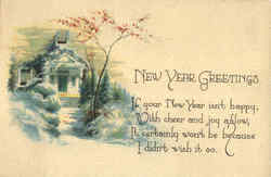 New Year Greetings Postcard