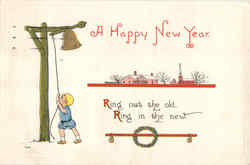 A Happy New Year New Year's Postcard Postcard