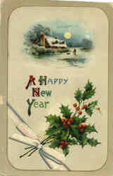 A Happy New Year New Year's Postcard Postcard