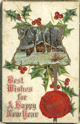 Best Wishes for A Happy New Year Postcard