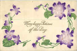 Many happy Returns of the Day Postcard