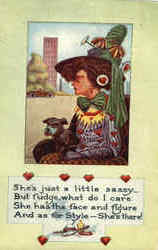 She's Just a little Sassy - Woman with Dog Postcard