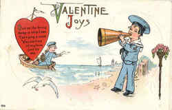 Valentine Joys - Sailor Children Comic Postcard Postcard