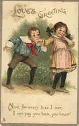Love's Greeting - Children Postcard Postcard