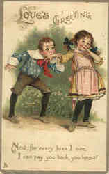 Love's Greeting - Children Postcard