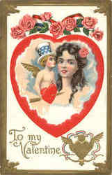 To my Valentine Cupid Postcard Postcard