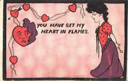 You Have Set My Heart in Flames Hearts Postcard Postcard