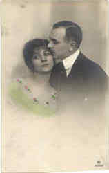 Man & Woman, tinted Postcard