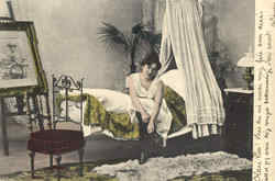 Woman on Bed Postcard