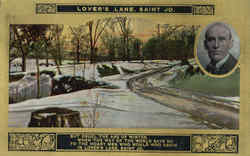 Lover's Lane, Saint Jo. Romance & Love Postcard Postcard