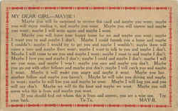 My Dear Girl, Maybe! Postcard