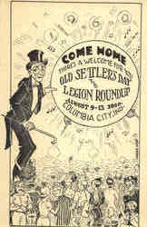 Come Home - Old Settler's Day Postcard