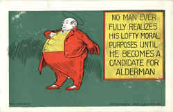 Candidate for Alderman Comic, Funny Postcard Postcard