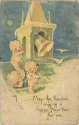 Kewpies ring in a Happy New Year for you Postcard