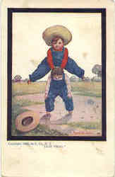 Overall Boys: "Leap Frog" Postcard