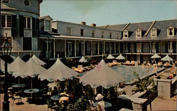 The sun-splashed pool of the Royal Sonesta Hotel New Orleans Louisiana