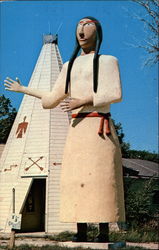 Miss Pocahontas on Highway No. 3 in Iowa Postcard Postcard