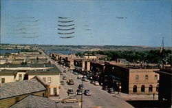 View of Business District Postcard
