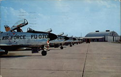 View of the Flight Line at Wright-Patterson Air Force Base Dayton, OH Postcard Postcard