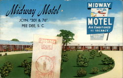 Midway Motel Pee Dee, SC Postcard Postcard