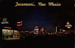 Night Falls on Tucumcari New Mexico Postcard Postcard