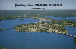 Greetings From the Island City Minocqua, WI Postcard Postcard