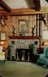 Lobby Fireplace Grossinger, NY Postcard Postcard