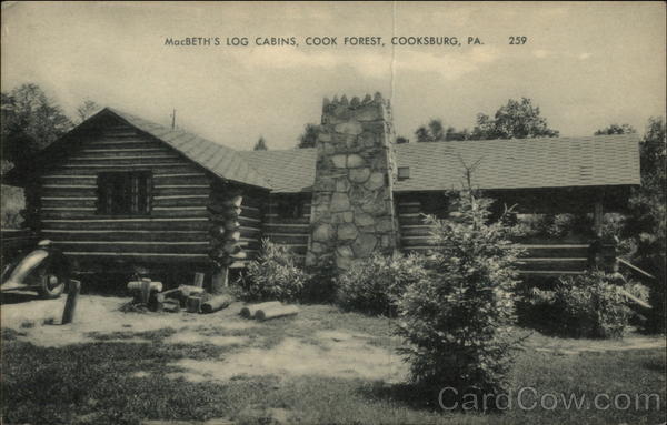 MacBeth's Log Cabins Cooksburg Pennsylvania