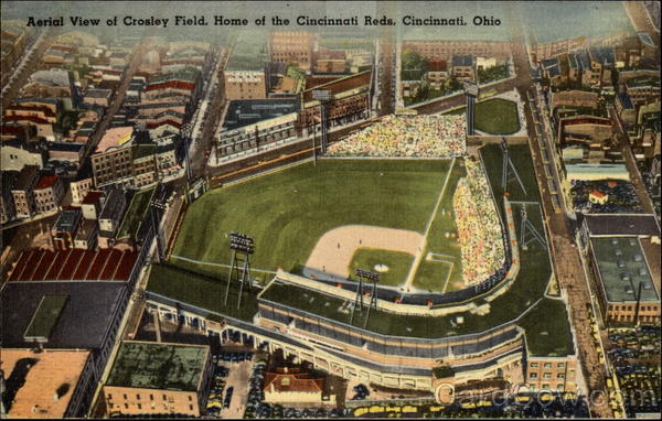 Aerial View of Crosley Field, Home of the Cincinnati Reds Ohio