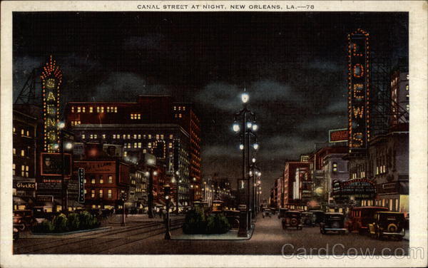 Canal Street at Night New Orleans Louisiana