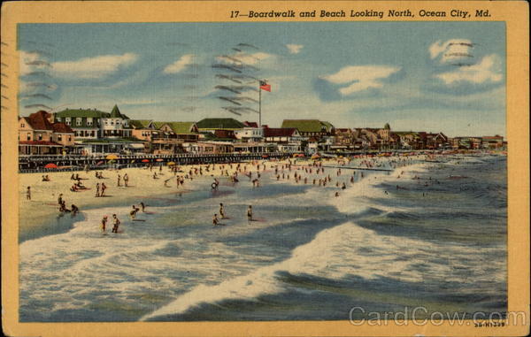 Boardwalk and Beach Ocean City Maryland