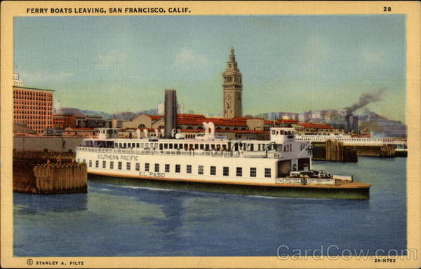 Ferry Boats Leaving San Francisco California