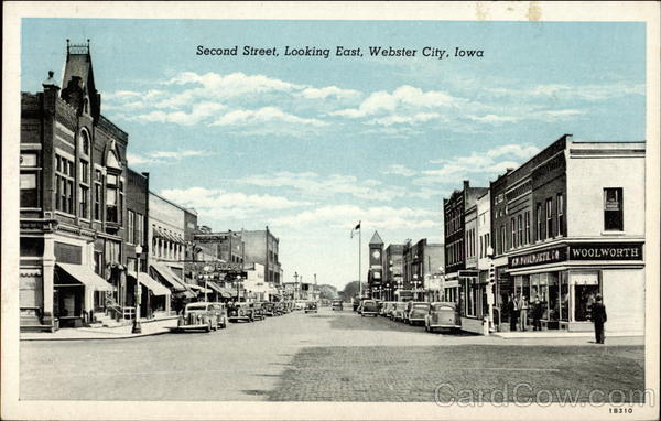 Second Street, Looking East Webster City Iowa