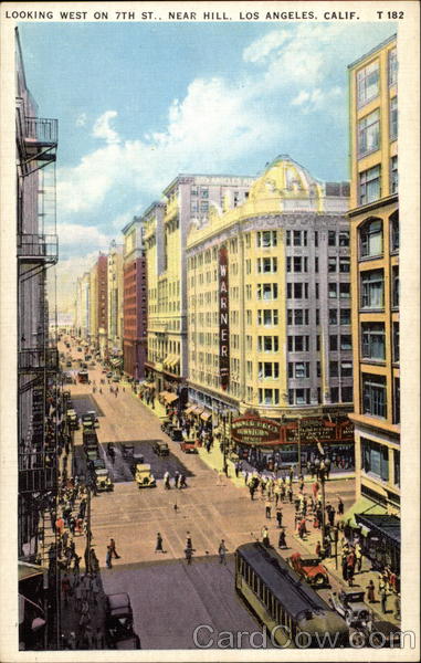 Looking West of 7th St., Near Hill Los Angeles California