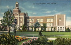 Lew Wallace School Gary, IN Postcard Postcard