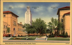 Main Entrance to University of Texas Postcard