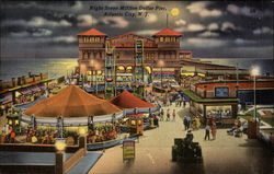 Night Scene Million Dollar Pier Postcard