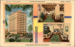 Hotel Alcazar on Biscayne Boulevard Overlooking Park and Biscayne Bay Miami, FL Postcard Postcard