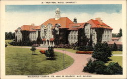 Macdonald College Ste. Anne De Bellevue, Main Building, McGill University Postcard