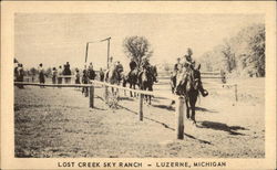 Horseback Riding at Lost Creek Sky Ranch Luzerne, MI Postcard Postcard