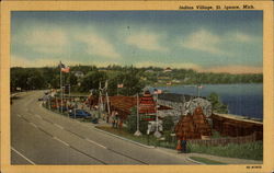 Indian Village Saint Ignace, MI Postcard Postcard