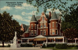 Administration Building, Odd Fellows Home Greensburg, IN Postcard Postcard
