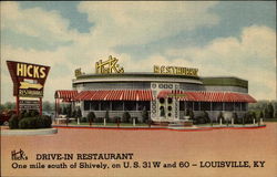 Hick's Drive-In Restaurant Louisville, KY Postcard Postcard