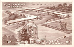 U. S. Grant Motel Mattoon, IL Postcard Postcard