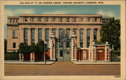 Gate of '77 and Widener Library, Harvard University Postcard