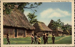 Native Village Nadroga, Fiji South Pacific Postcard Postcard