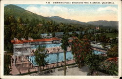 Swimming Pools, Brookside Park Pasadena, CA Postcard Postcard