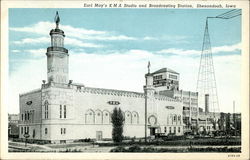 Earl May's KMA Studio and Broadcasting Station Postcard