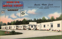 Bowie's Motor Court Lorne, VA Postcard Postcard